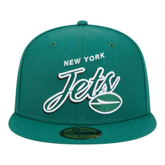 New York Jets New Era Script Sided 59FIFTY Fitted Hat Green