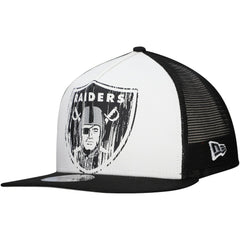 New Era Las Vegas Raiders Distressed 9FIFTY A-Frame Snapback Hat White/Black