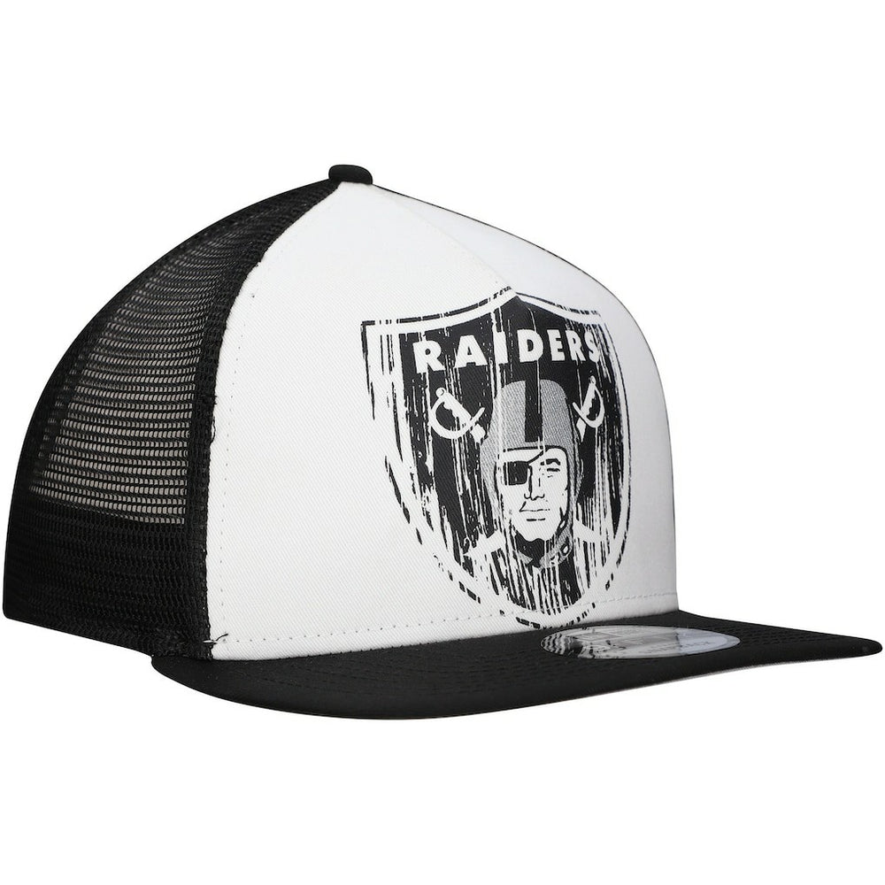 New Era Las Vegas Raiders Distressed 9FIFTY A-Frame Snapback Hat White/Black