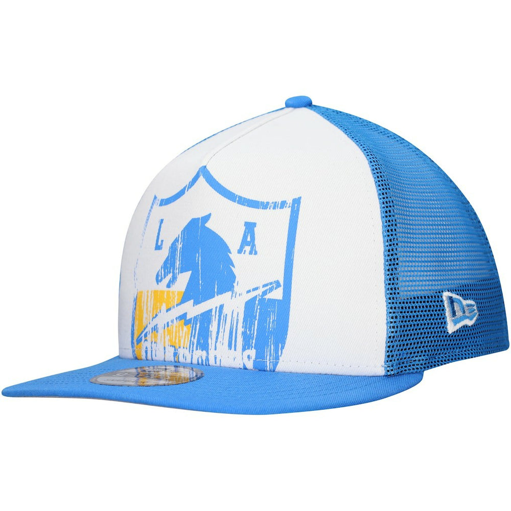 New Era Los Angeles Chargers Distressed 9FIFTY A-Frame Snapback Hat White/Powder Blue