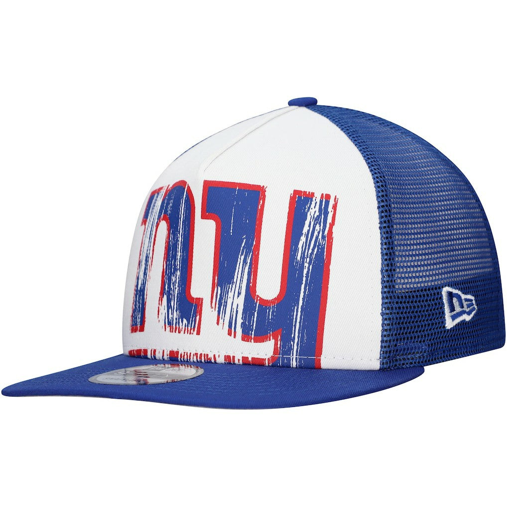 New Era New York Giants Distressed 9FIFTY A-Frame Snapback Hat White/Royal