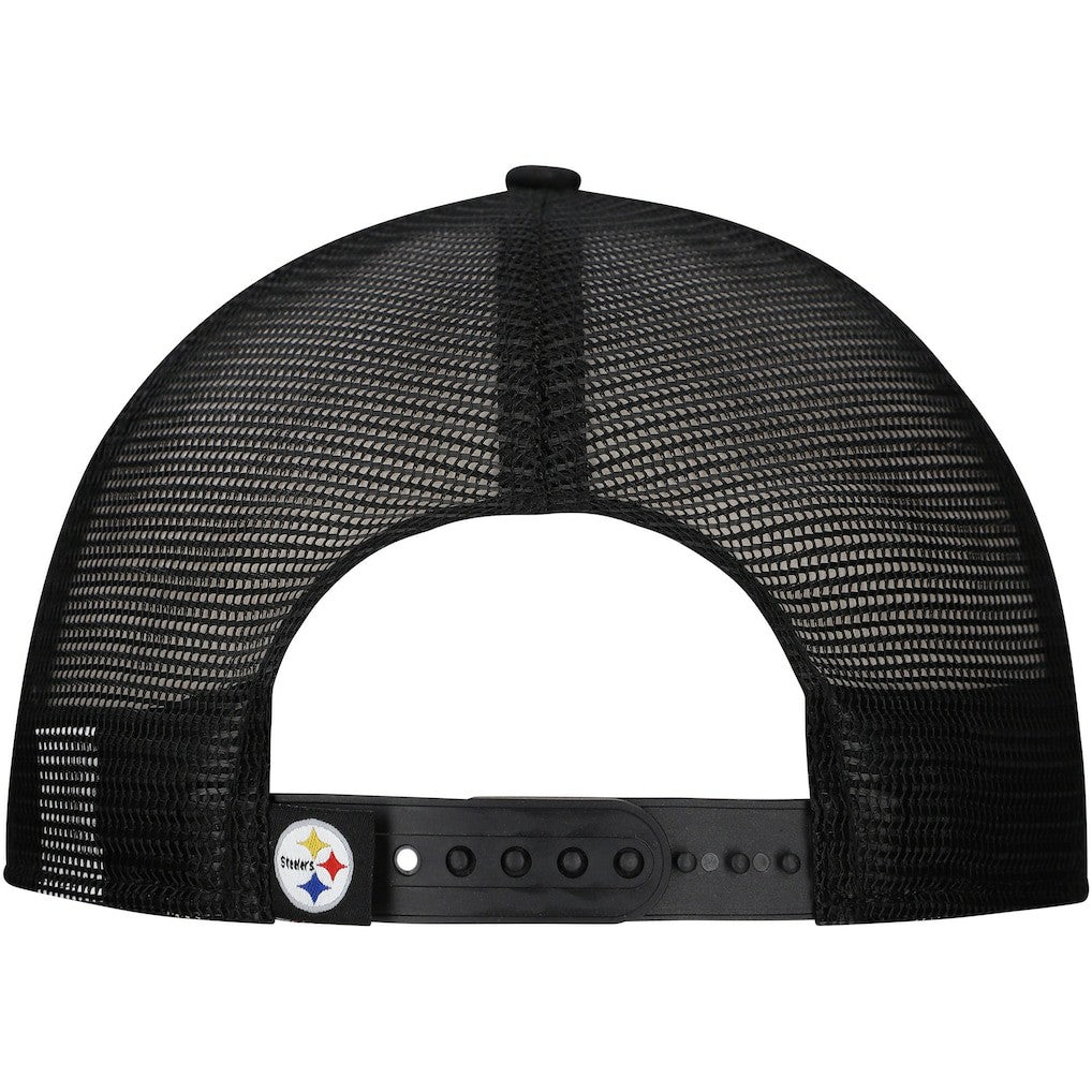 New Era Pittsburgh Steelers Distressed 9FIFTY A-Frame Snapback Hat White/Black