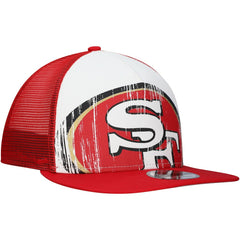 New Era San Francisco 49ers Distressed 9FIFTY A-Frame Snapback Hat White/Scarlet