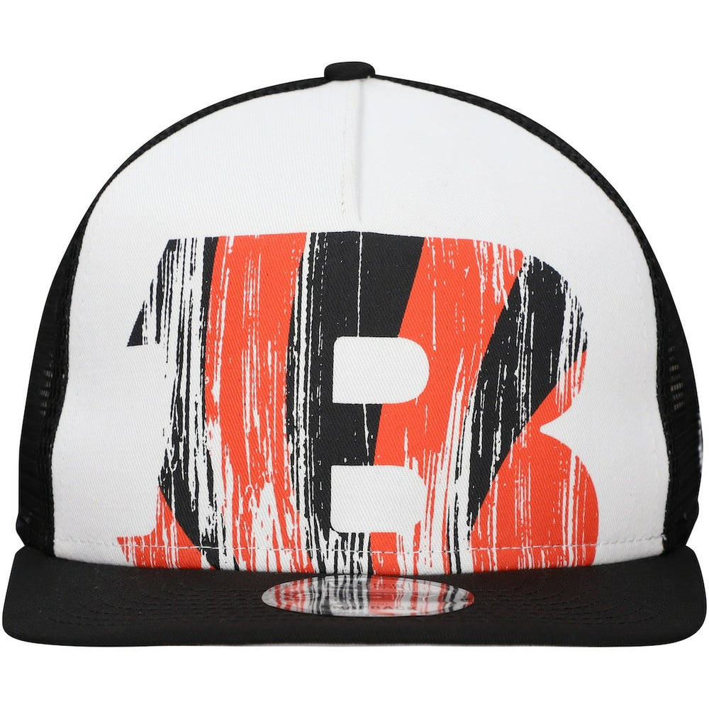 New Era Cincinnati Bengals Distressed 9FIFTY A-Frame Snapback Hat White/Black