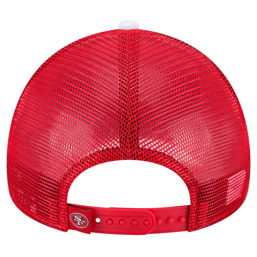San Francisco 49ers New Era Sport Night Color Block 9FORTY A-Frame Trucker Adjustable Hat White/Scarlet