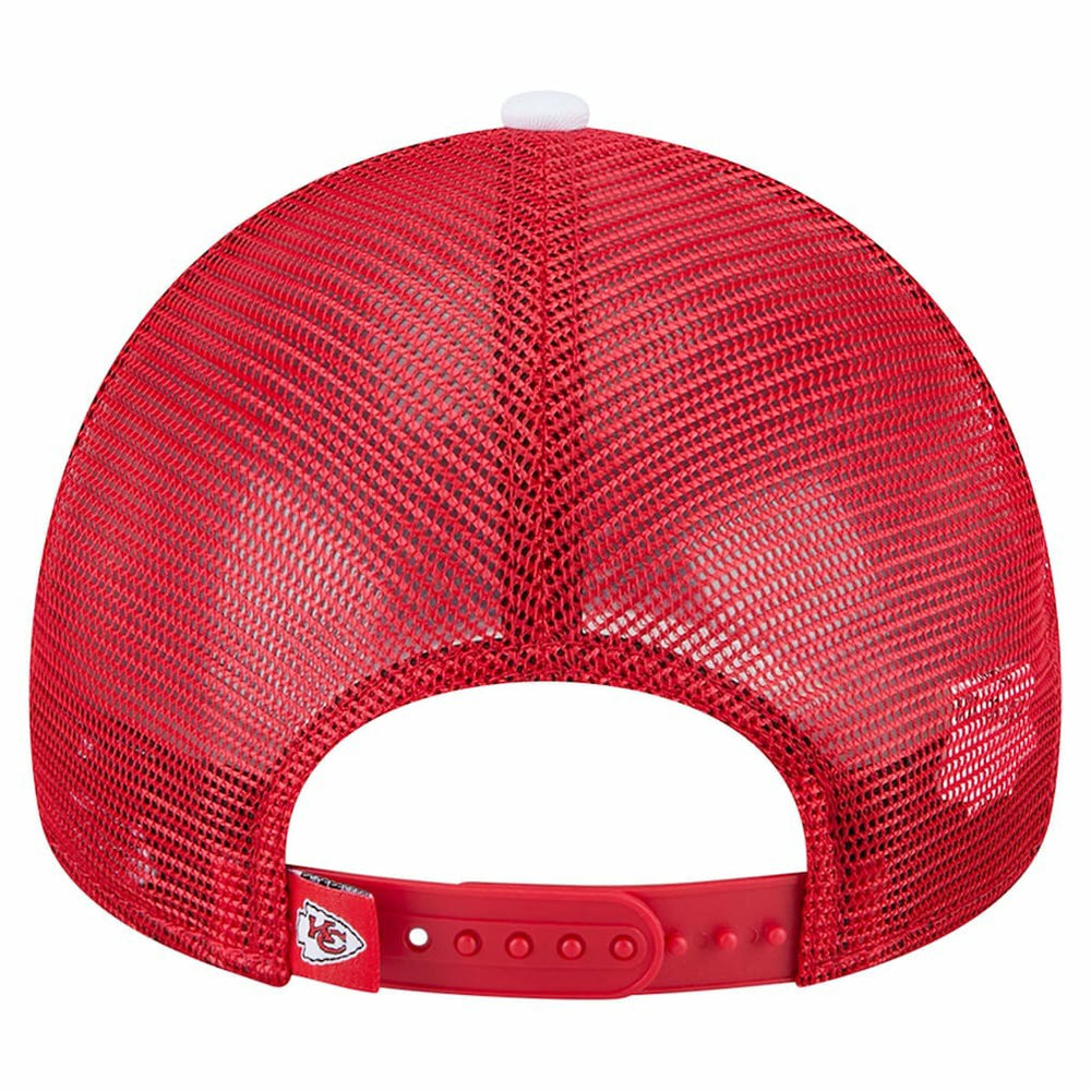 Kansas City Chiefs New Era Sport Night Color Block 9FORTY A-Frame Trucker Adjustable Hat White/Red