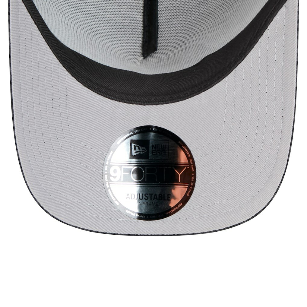 Miami Dolphins New Era Midnight Ink Tonal Text A-Frame Trucker 9FORTY Adjustable Hat Black