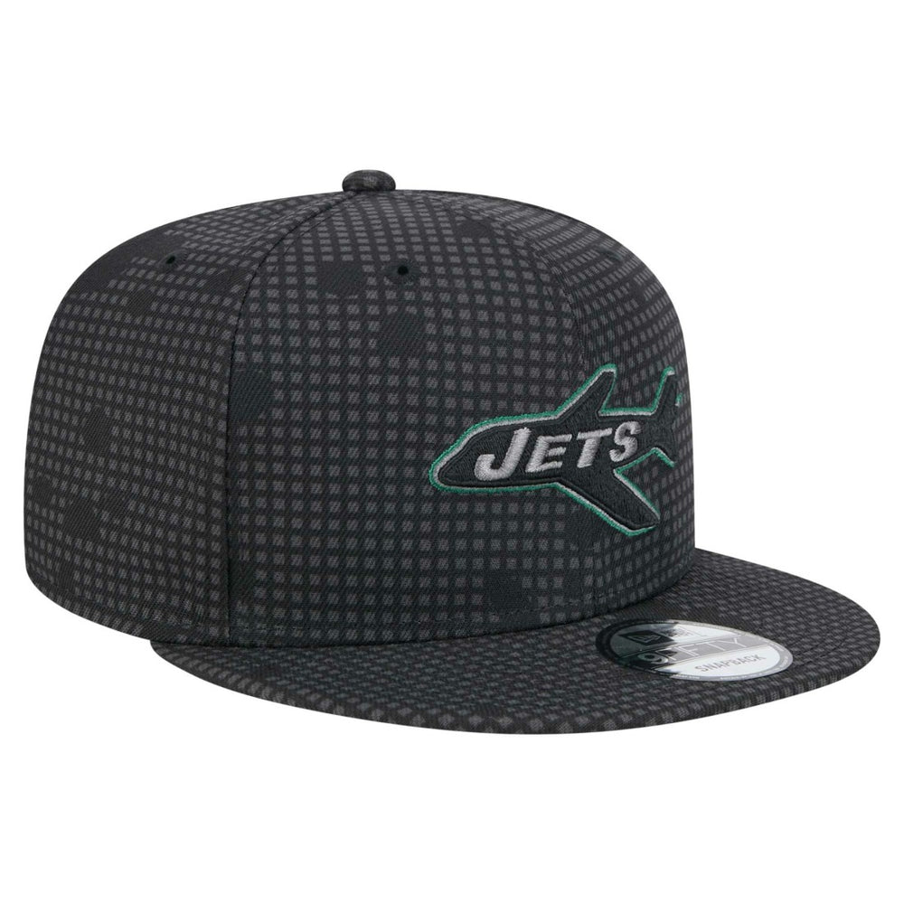 New Era New York Jets Black Midnight Ink Pop Outline 9FIFTY Snapback Hat