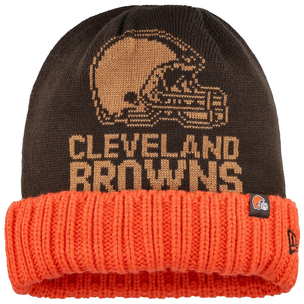 Cleveland Browns New Era Oversize Cuffed Knit Hat Brown