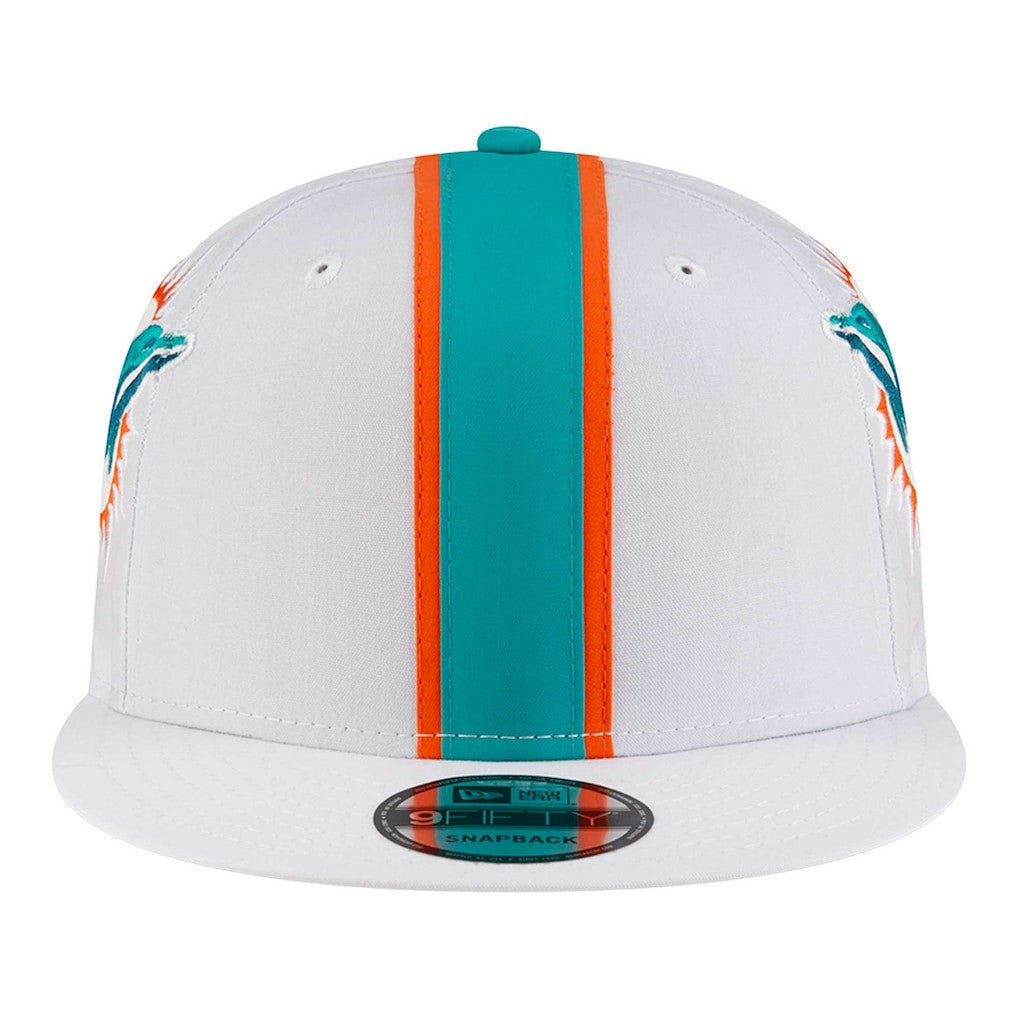 Miami Dolphins New Era Helmet 9FIFTY Snapback Hat White