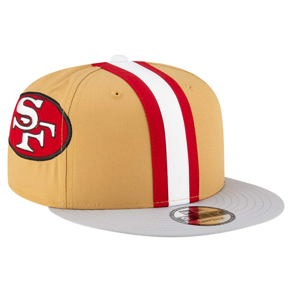 San Francisco 49ers New Era Throwback Helmet 9FIFTY Snapback Hat Gold