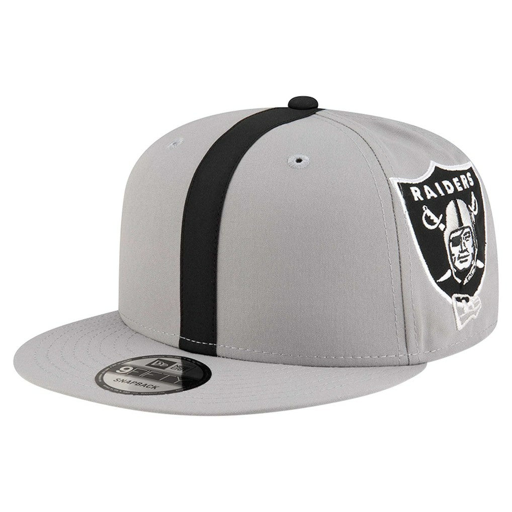 Las Vegas Raiders New Era Helmet 9FIFTY Snapback Hat Gray