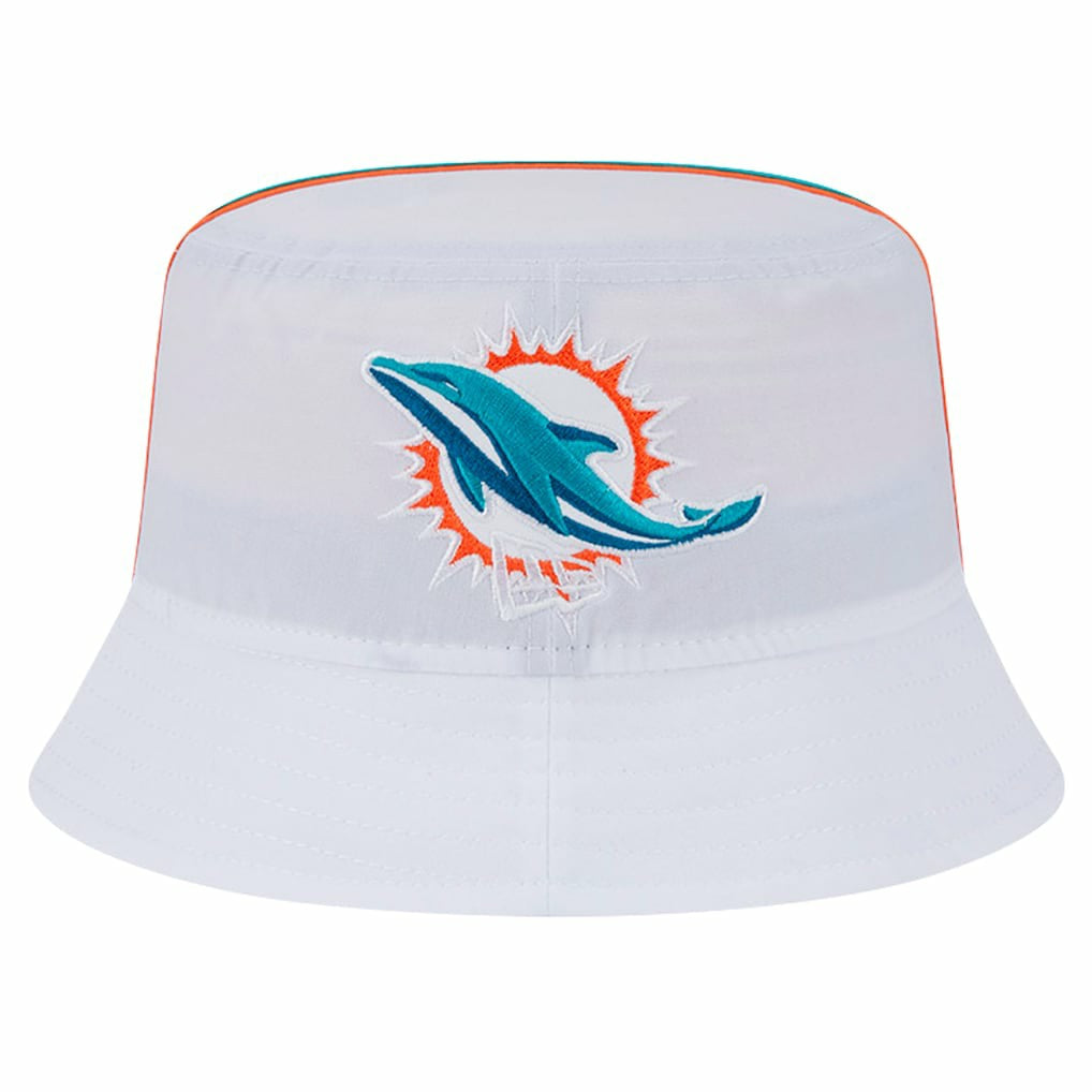 Miami Dolphins New Era Helmet Bucket Hat White