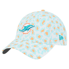 Miami Dolphins New Era Women's Active Leopard 9TWENTY Adjustable Hat White