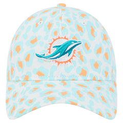 Miami Dolphins New Era Women's Active Leopard 9TWENTY Adjustable Hat White
