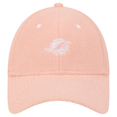 Miami Dolphins New Era Women's Cozy Sherpa 9FORTY Adjustable Hat Light Pink