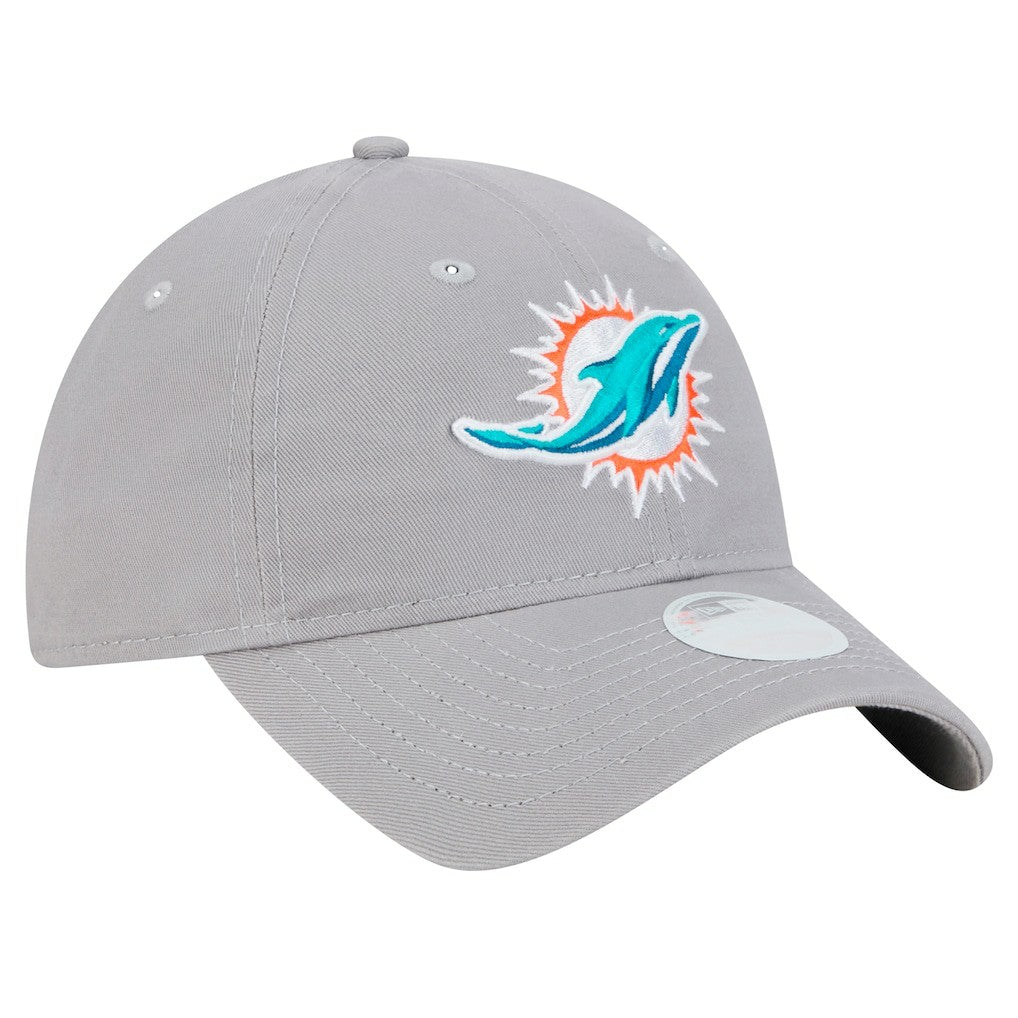 Miami Dolphins New Era Women's Main 9TWENTY Adjustable Hat Gray