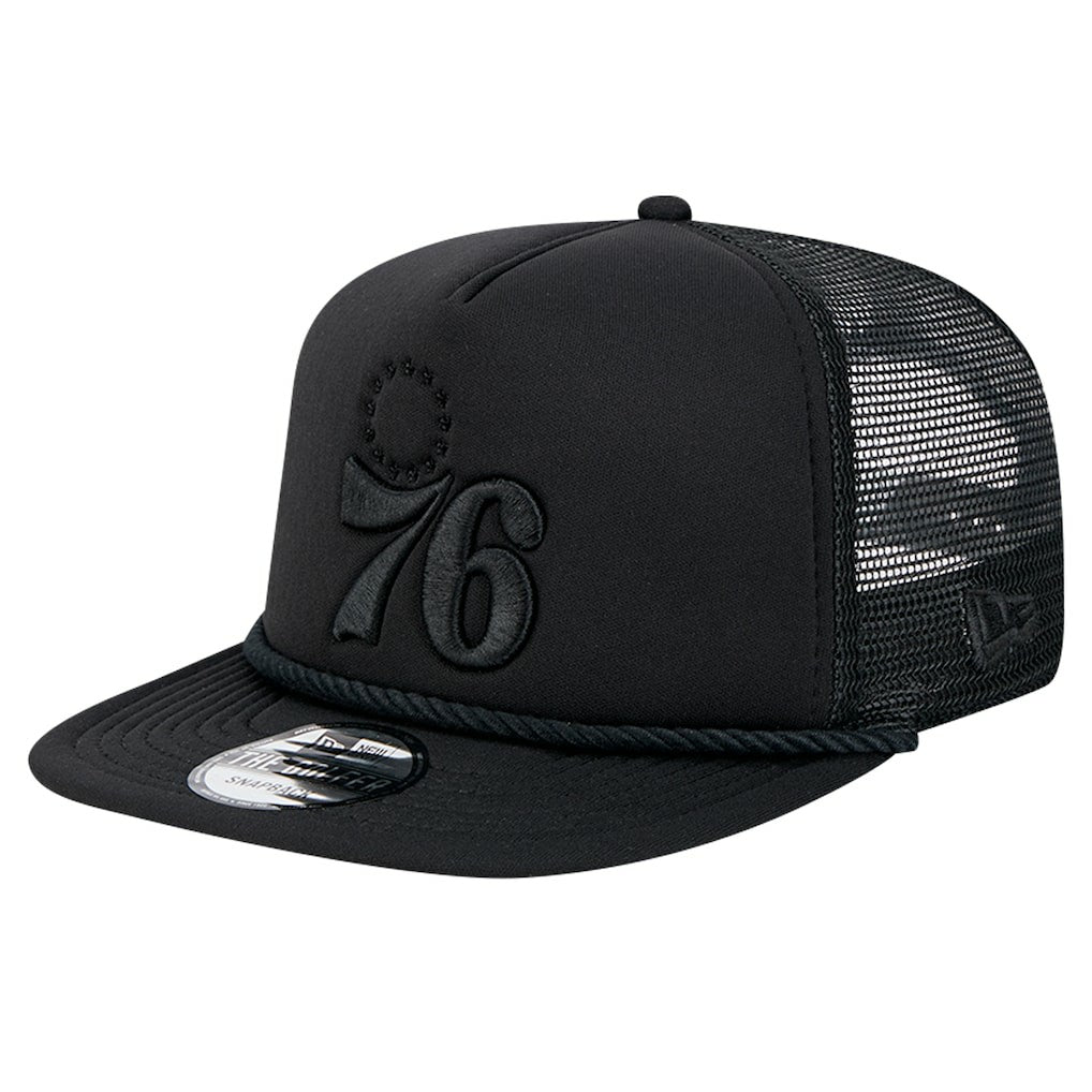 Philadelphia 76ers Tone Foam Meshback Golfer Snapback Hat Black