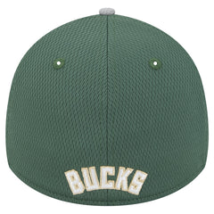 Milwaukee Bucks Active Trim 39THIRTY Flex Hat Gray/Hunter Green