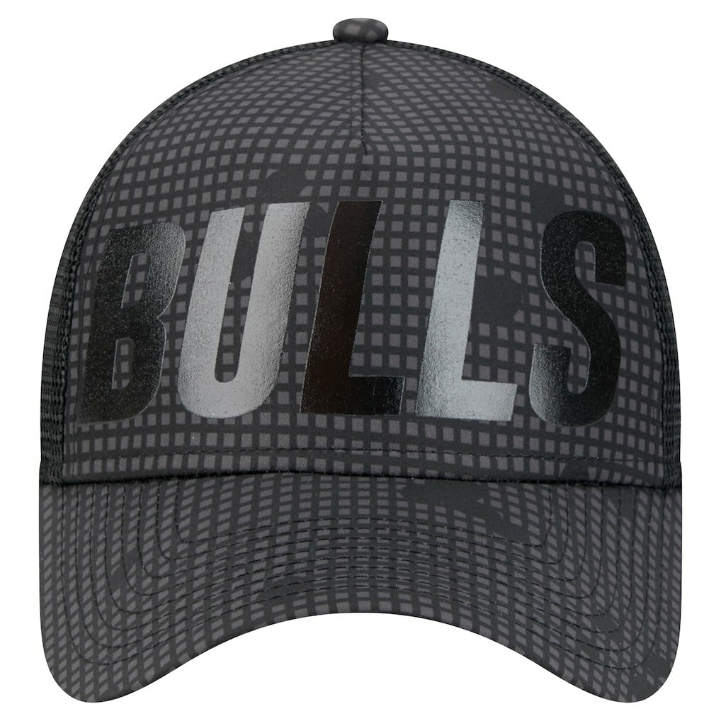 Chicago Bulls Male Adult Midnight Ink Tonal A-Frame Trucker 9FORTY Adjustable Hat Black