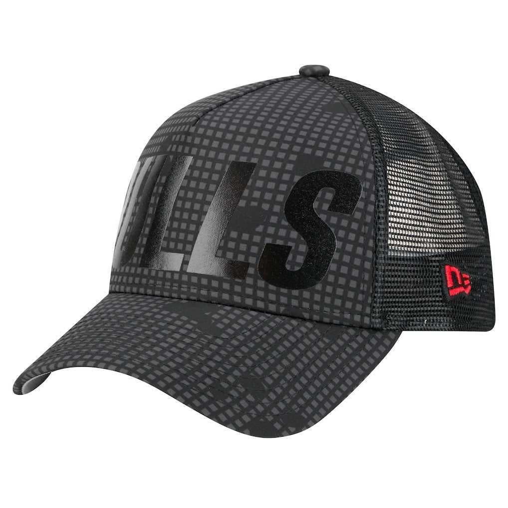 Chicago Bulls Male Adult Midnight Ink Tonal A-Frame Trucker 9FORTY Adjustable Hat Black