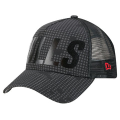 Chicago Bulls Male Adult Midnight Ink Tonal A-Frame Trucker 9FORTY Adjustable Hat Black