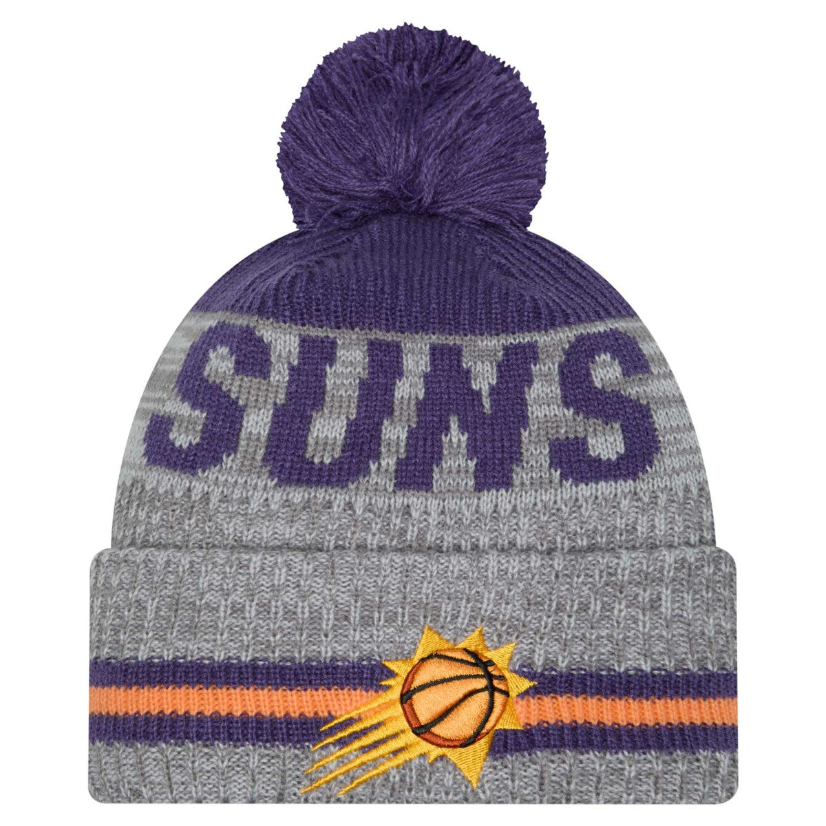 Phoenix Suns Sport Night Runner Cuffed Knit Hat with Pom Gray