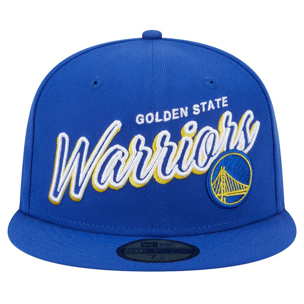 Golden State Warriors Sport Night Script Sided 59FIFTY Fitted Hat Royal