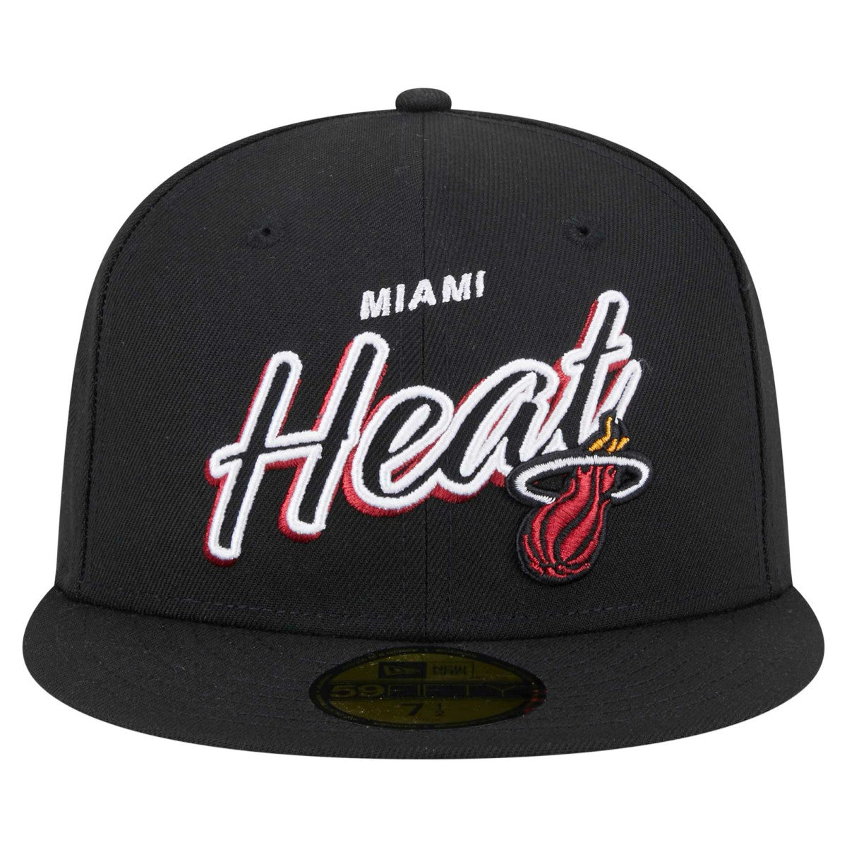 Miami Heat Sport Night Script Sided 59FIFTY Fitted Hat Black