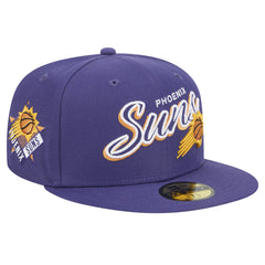 Phoenix Suns Sport Night Script Sided 59FIFTY Fitted Hat Purple