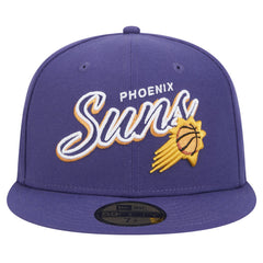 Phoenix Suns Sport Night Script Sided 59FIFTY Fitted Hat Purple