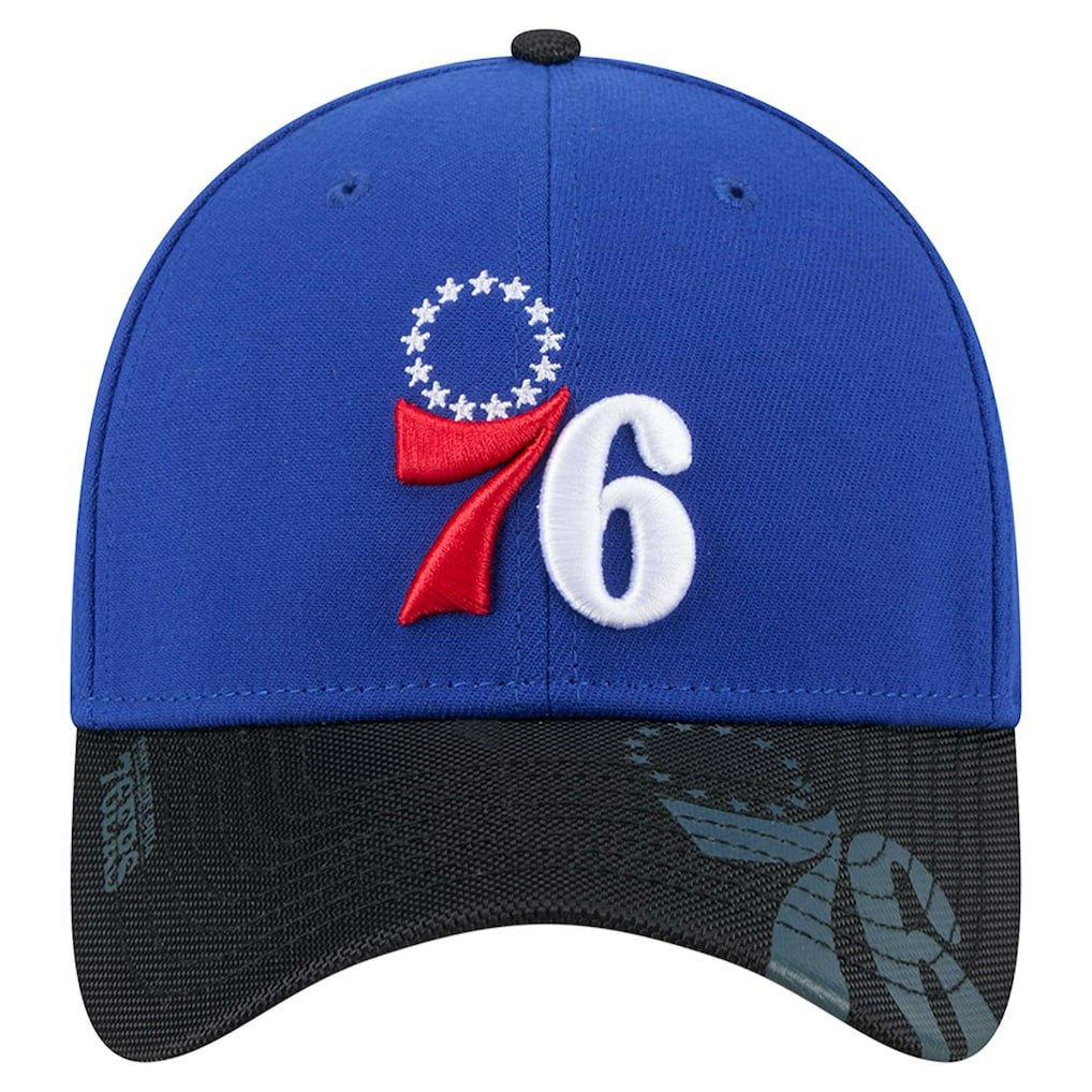 Philadelphia 76ers Sport Night Visor Hit 39THIRTY Flex Hat Royal/Black