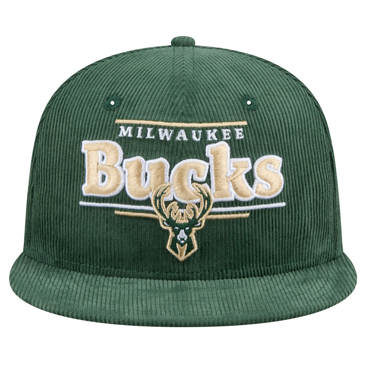 Milwaukee Bucks Throwback Display Corduroy 9FIFTY Snapback Hat Hunter Green