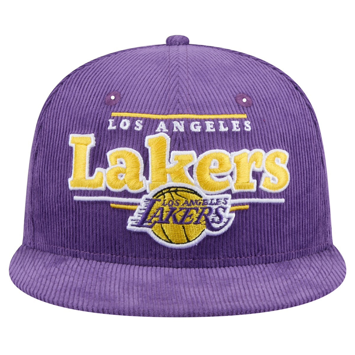 Los Angeles Lakers Throwback Display Corduroy 9FIFTY Snapback Hat Purple