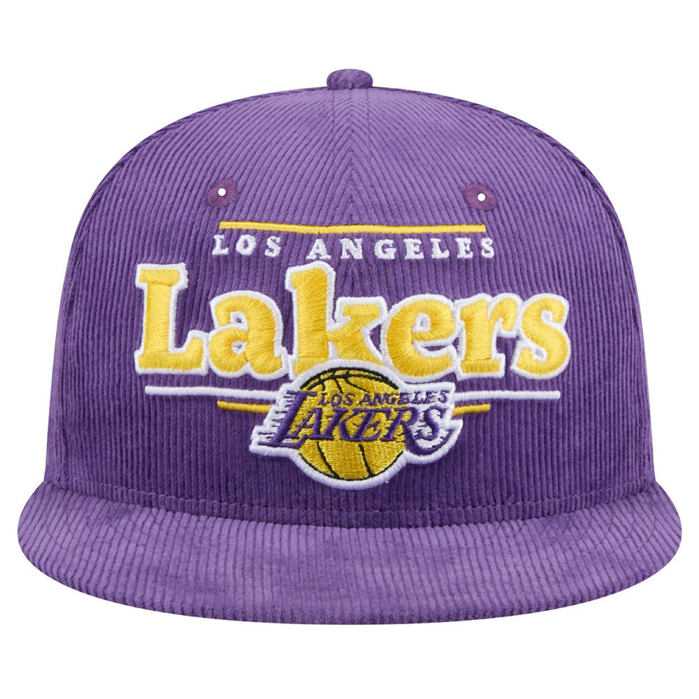 Los Angeles Lakers Throwback Display Corduroy 9FIFTY Snapback Hat Purple