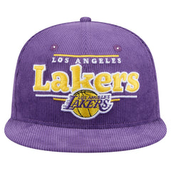 Los Angeles Lakers Throwback Display Corduroy 9FIFTY Snapback Hat Purple