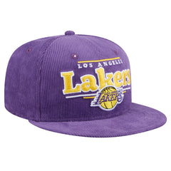 Los Angeles Lakers Throwback Display Corduroy 9FIFTY Snapback Hat Purple