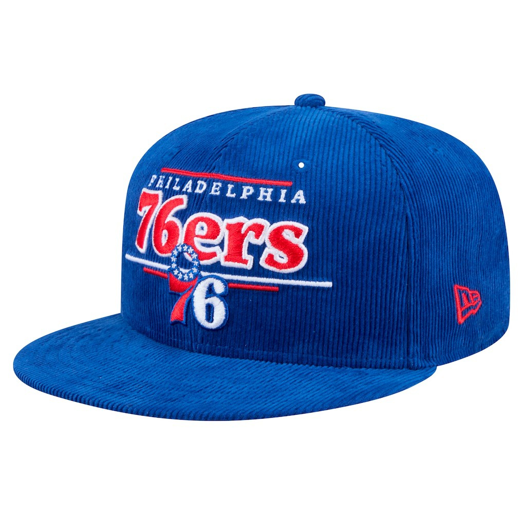 Philadelphia 76ers Throwback Display Corduroy 9FIFTY Snapback Hat Royal