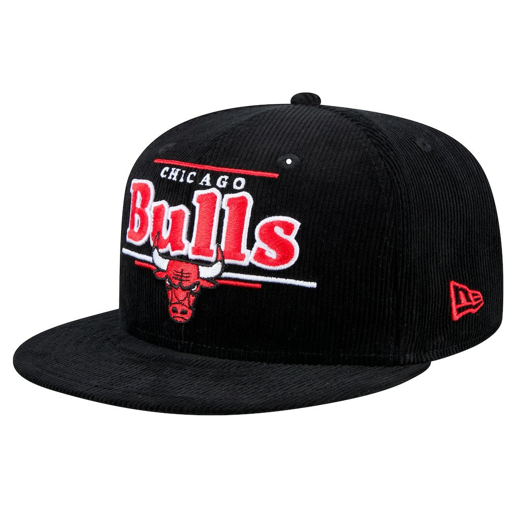 Chicago Bulls Throwback Display Corduroy 9FIFTY Snapback Hat Black