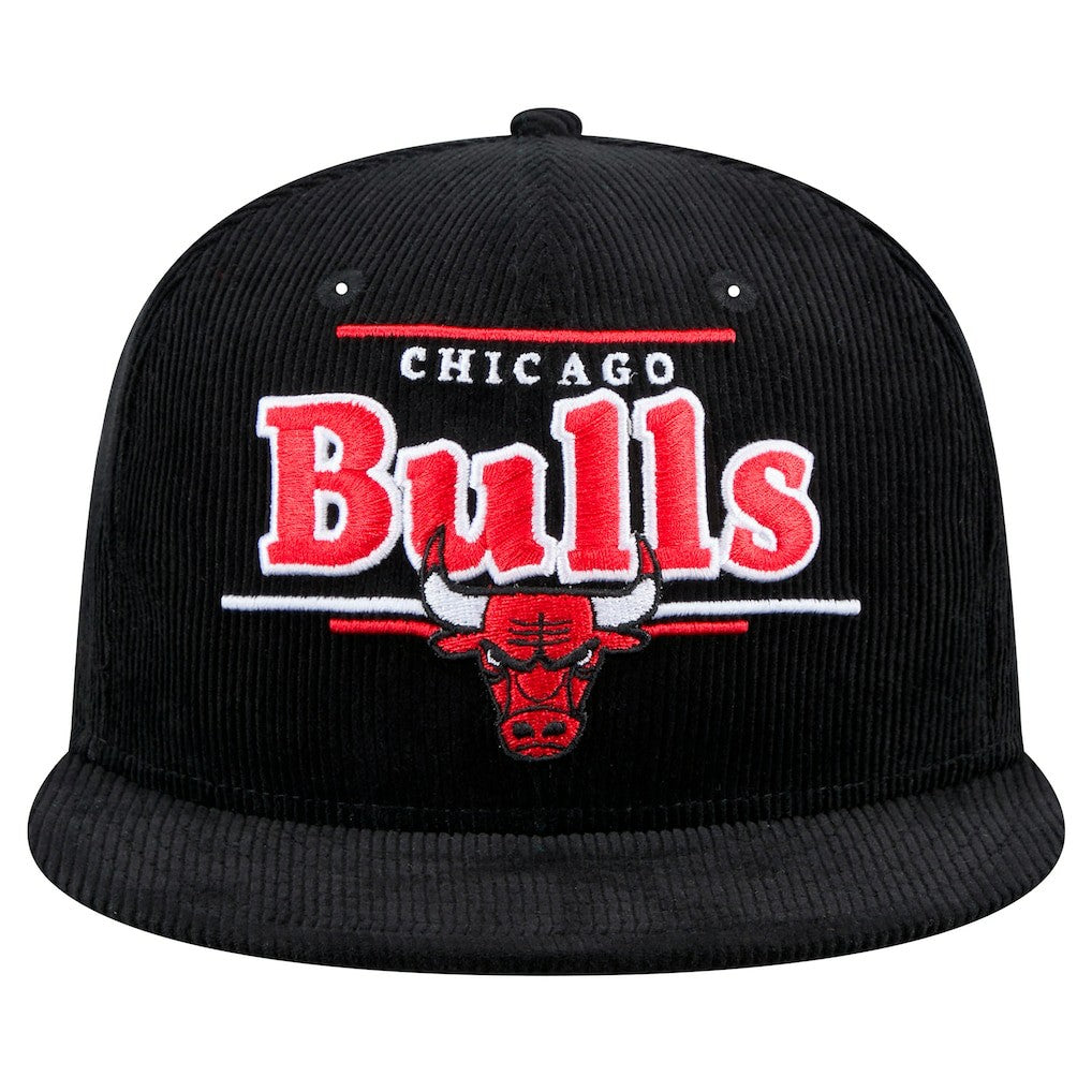Chicago Bulls Throwback Display Corduroy 9FIFTY Snapback Hat Black