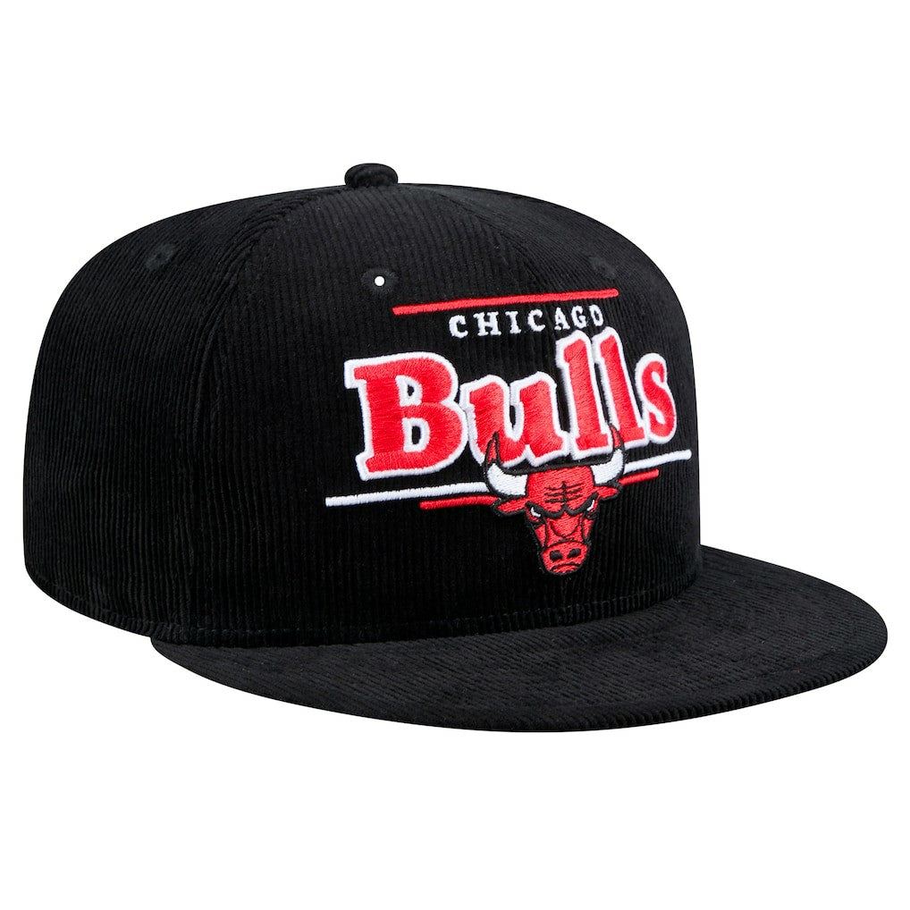 Chicago Bulls Throwback Display Corduroy 9FIFTY Snapback Hat Black