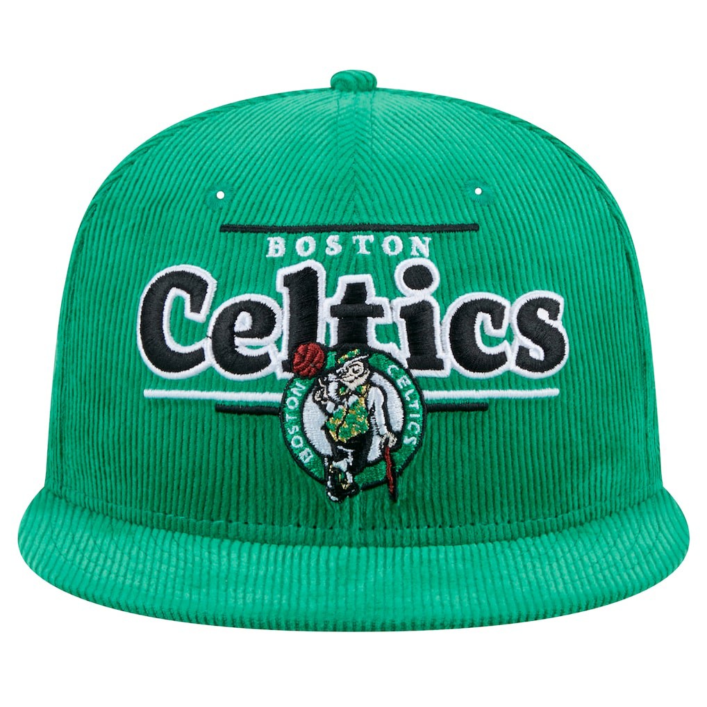 Boston Celtics Throwback Display Corduroy 9FIFTY Snapback Hat Kelly Green