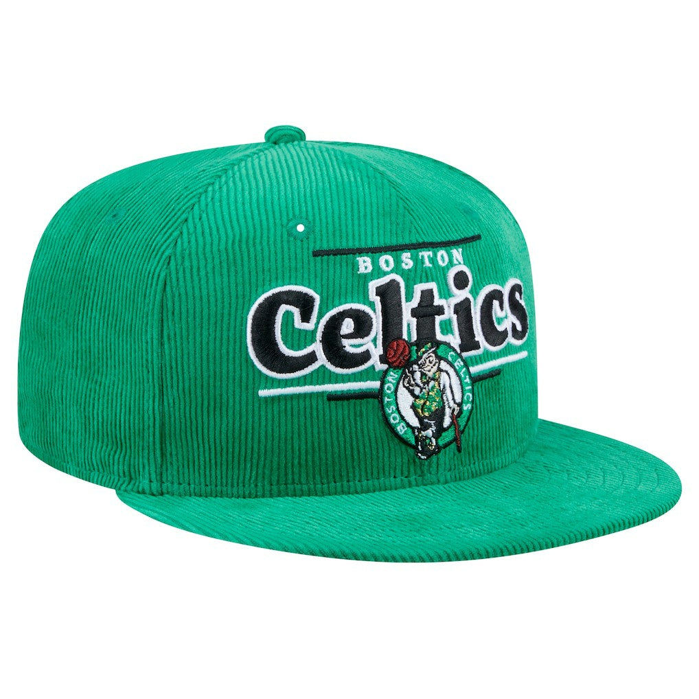 Boston Celtics Throwback Display Corduroy 9FIFTY Snapback Hat Kelly Green