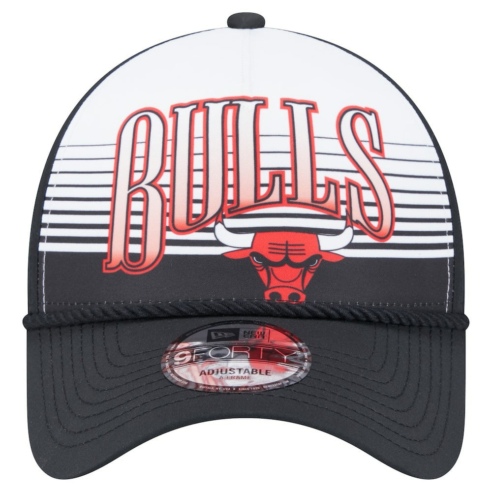 Chicago Bulls Black Throwback Gradient A-Frame 9FORTY Adjustable Hat