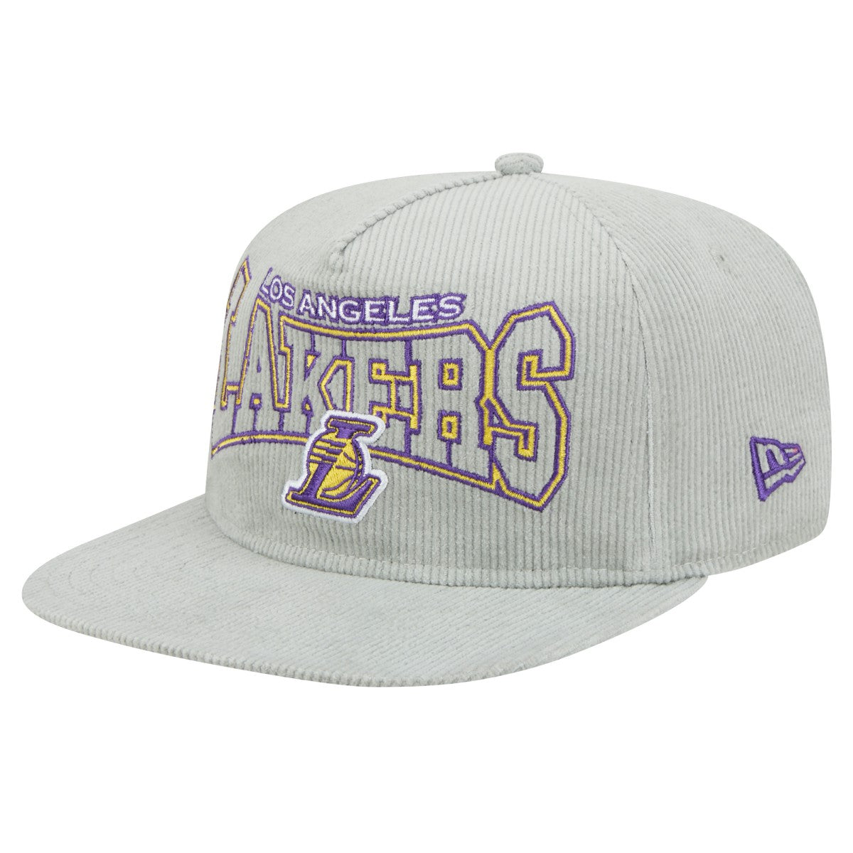 Los Angeles Lakers Throwback Corduroy Golfer Snapback Hat Gray