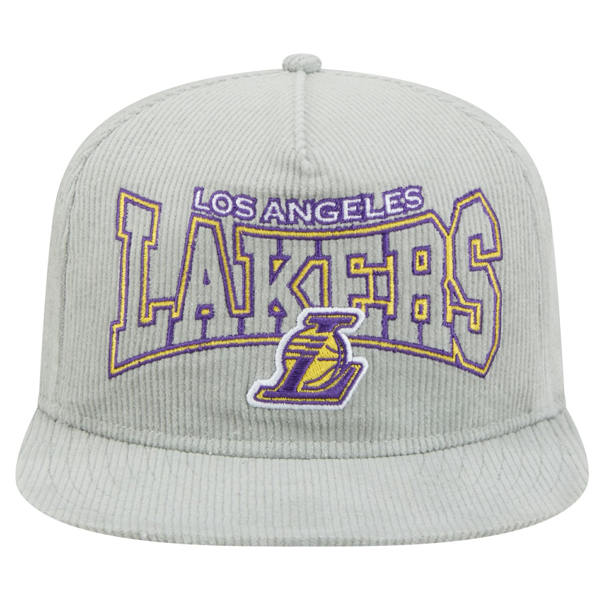 Los Angeles Lakers Throwback Corduroy Golfer Snapback Hat Gray