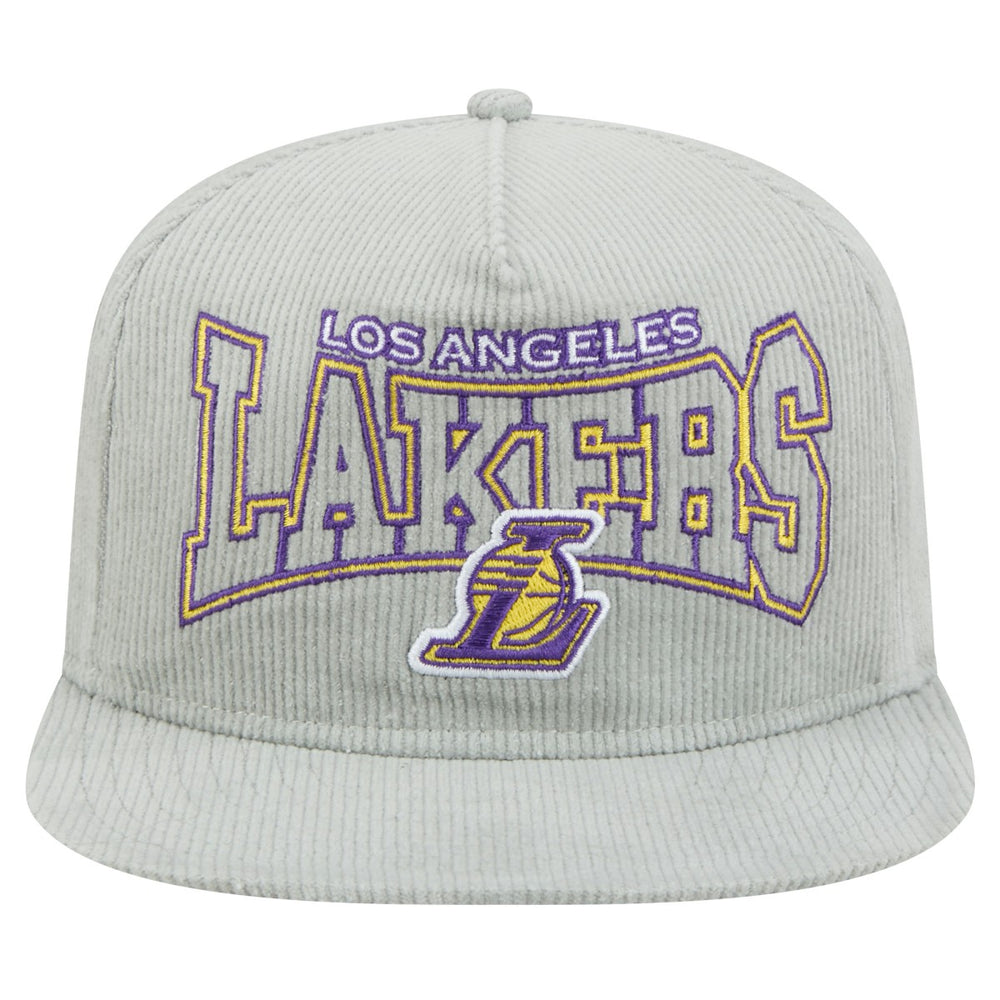 Los Angeles Lakers Throwback Corduroy Golfer Snapback Hat Gray