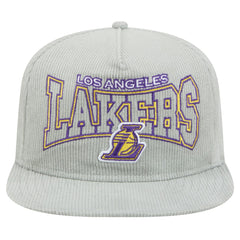 Los Angeles Lakers Throwback Corduroy Golfer Snapback Hat Gray