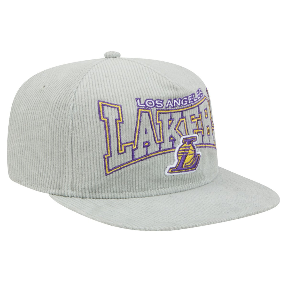 Los Angeles Lakers Throwback Corduroy Golfer Snapback Hat Gray