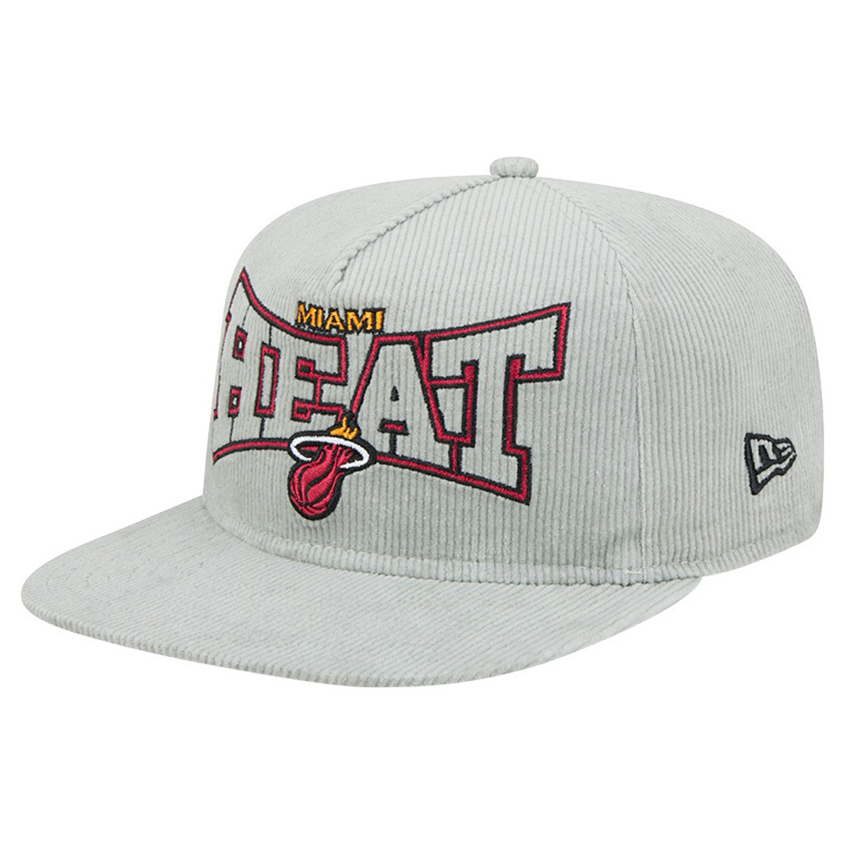 Miami Heat Throwback Corduroy Golfer Snapback Hat Gray